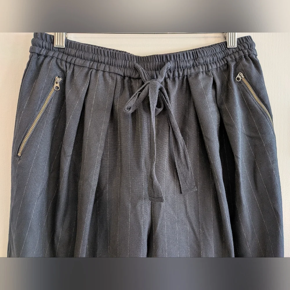 Free People Shakin All Over Pinstripe Cropped Pant Navy Blue Size‎ Academia S